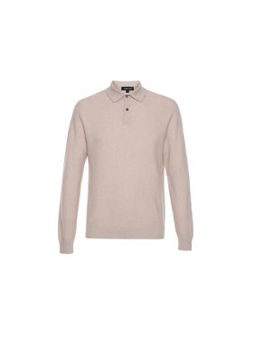 callisto“绒”系列粉色绵羊毛混纺长袖毛衣