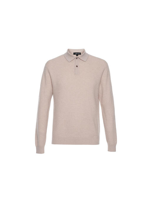 callisto“绒”系列粉色绵羊毛混纺长袖毛衣 商品图0