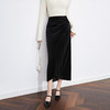【高货wl】全新升级【铂金会员220/天猫299/差价79】(05822) 洛诗琳天鹅绒高腰开衩一步包臀法式女人味丝绒半身裙 商品缩略图0