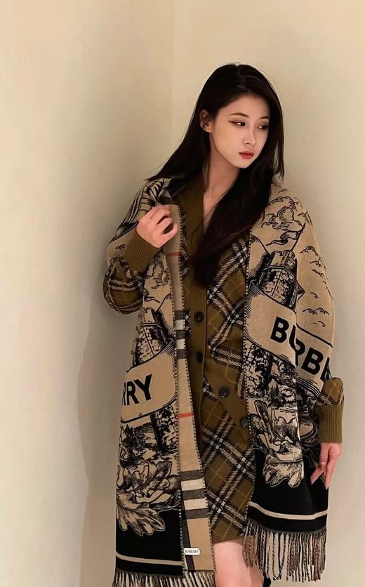 代工厂羊绒羊毛真丝围巾B家双面流苏围巾披肩 商品图9