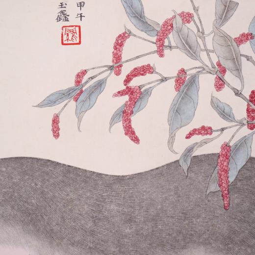 罗玉鑫国画33x33CM《六合之六·亥寅（猪）》一1平尺手绘纸本工笔国画作品[原作编号GH0389] 商品图4