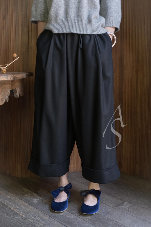 Daniela Gregis  石榴红/象牙白/深蓝色蝴蝶结系带芭蕾鞋 商品图12