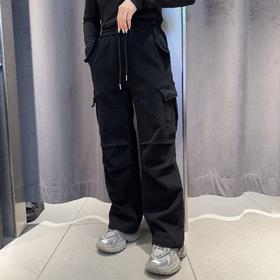 N松紧腰腰头假口袋阔腿卫裤 冬季 007024788196