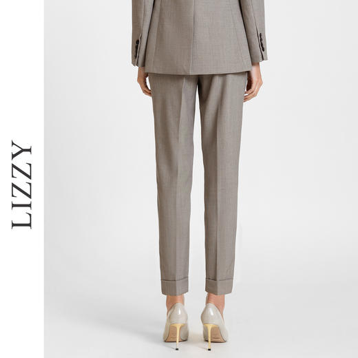 LIZZY早秋通勤简约翻边小脚裤职业西装裤子7713 商品图2