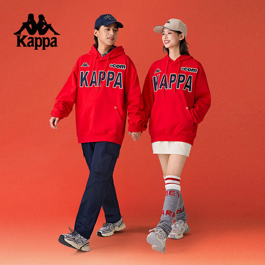 Kappa卡帕背靠背2025蛇年新年款运动连帽卫衣女长袖针织套头衫男K0FW2MT39 商品图4
