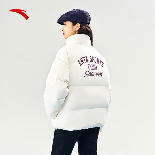 安踏短款休闲羽绒服女子2024冬季新款防风保暖立领棉服外套162448905N 商品图3