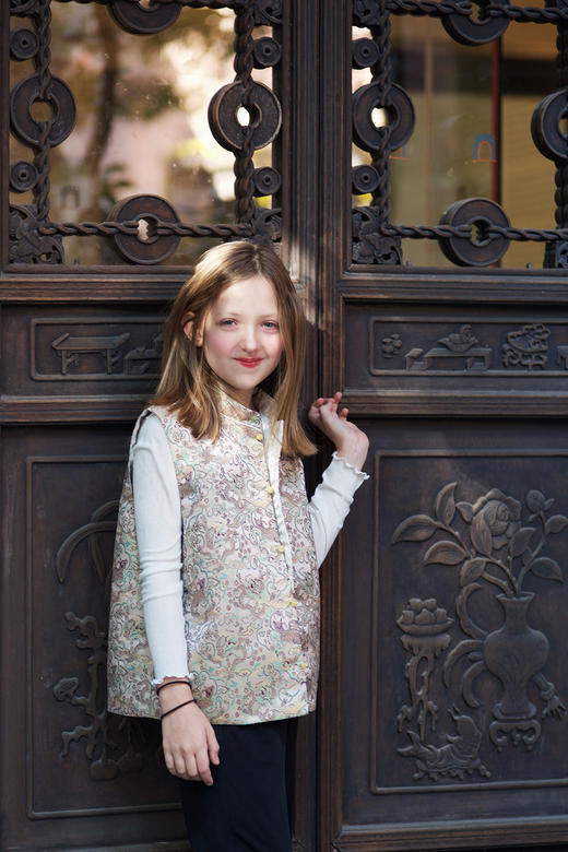 盛唐牡丹|儿童系列|Kids 牛首龙纹对襟马甲 商品图1