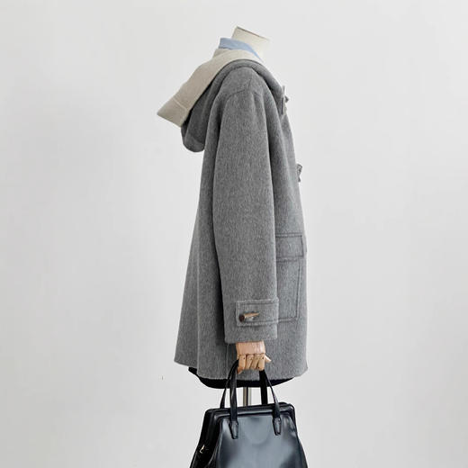 【漫游冬季】2024新款学院风格雷系复古时尚牛角扣少女感甜妹毛呢大衣外套 商品图2