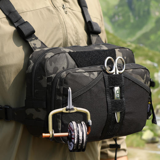 【500D尼龙 防泼耐造 堆料狂魔】轻量化多功能战术运动训练背心胸挂/洗漱包/钓鱼包ds（dq） 商品图13