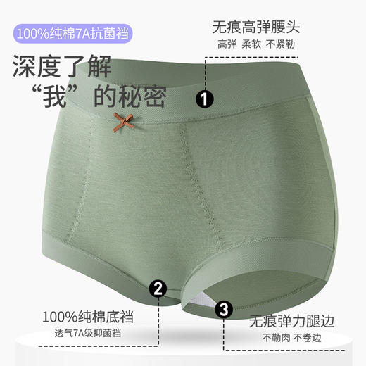 高腰收腹 暖肚肚 性价比拉满樱姿娜秋冬新款 高腰暖腹  磨毛感内裤- 三条礼盒装 WL8123 商品图3