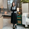 奢姿大码女装2025冬季百褶两件套胖妹妹时尚小香风马甲连衣裙套装9944927667 商品缩略图0