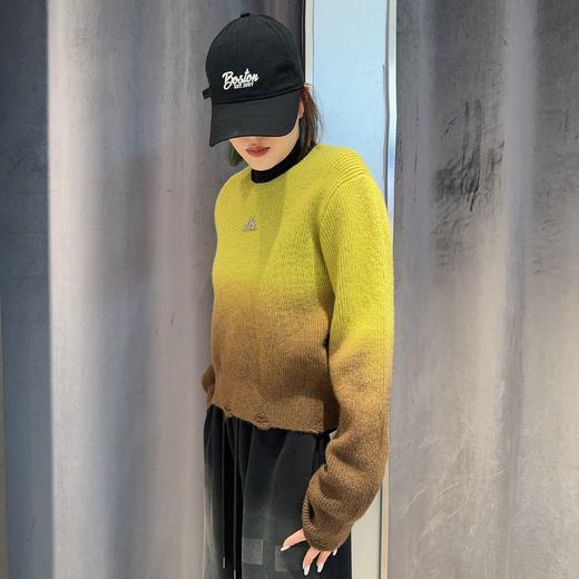 N圆领渐变拼色长袖套头毛织（绿） 冬季 144050060321 商品图2