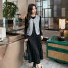 奢姿大码女装2025冬季百褶两件套胖妹妹时尚小香风马甲连衣裙套装9944927667 商品缩略图4