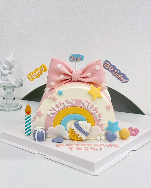 蝴蝶结彩虹女生周岁款（拼音名字，岁数备注 商品图1