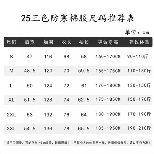 【25三色防寒棉服】新款冬季不可拆卸帽男女同款棉服上衣03h 商品图13