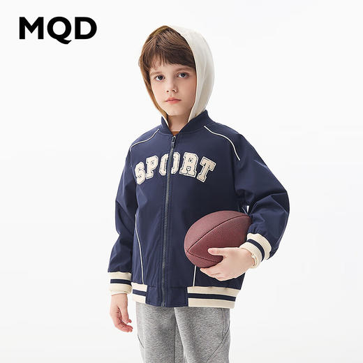 【MQD】童装男大童春新款运动学院风休闲连帽外套 商品图0