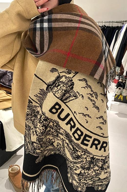 代工厂羊绒羊毛真丝围巾B家双面流苏围巾披肩 商品图14