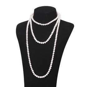 淡水珍珠花样链6-7mm 约140cm 冬天毛衣链必备款 108896