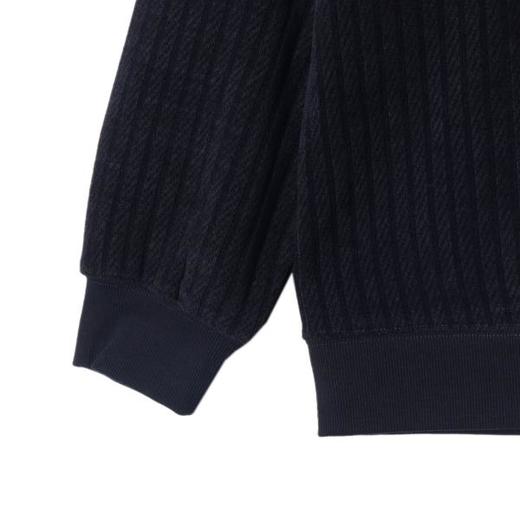 秋冬季新款时尚个性韩版纯色竖纹套头圆领卫衣百搭情侣休闲上衣 商品图5