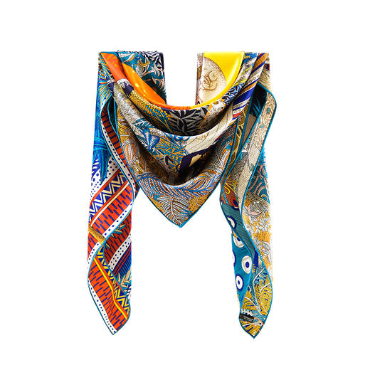 高端真丝双面喷绘方巾   GD0016 商品图8