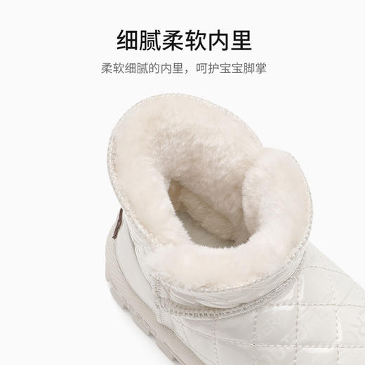泰兰尼斯kids儿童防滑雪地靴菱形格亮面女童加绒保暖童鞋冬季新款F08X2D2813 商品图7