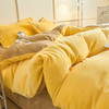 纯色简约牛奶绒加厚床上四件套家用床品冬季加绒保暖床单被套罩子 商品缩略图2