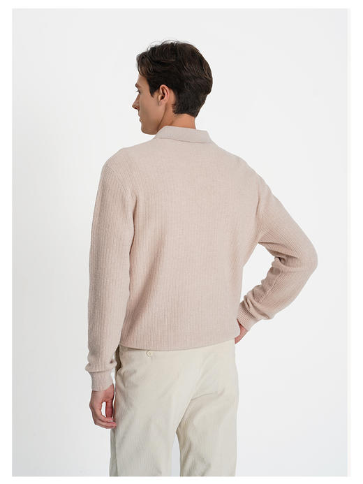 callisto“绒”系列粉色绵羊毛混纺长袖毛衣 商品图4