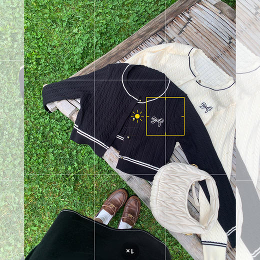 <曾小咸推荐>  蝴蝶结刺绣开衫背心裙两件套 商品图3