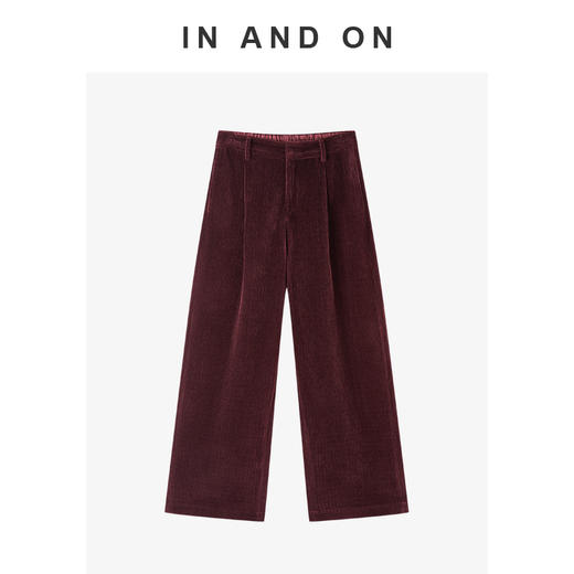 IN AND ON 经典升级 立体坑条雪尼尔直筒裤 54696 商品图2