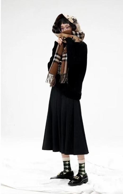 代工厂羊绒羊毛真丝围巾B家双面流苏围巾披肩 商品图5