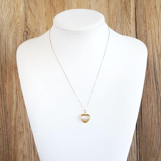 【天然正品】AU750黄金时尚设计款爱心造型钻石吊坠项链20.9*16.3*3.2MM（皆取最大值）女士现售价：3080！181124NJM51 商品图6