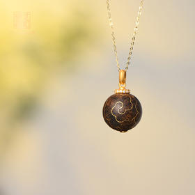 雅致·天成丨天然芽庄红土沉香错金吊坠 沉水级 SP10271