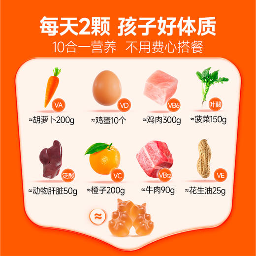 [ VITA Grow ] 唯他瑞多维软糖 儿童补锌补维生素A维生素B6补酵母β-葡聚糖（有效期至26年6月） 商品图2