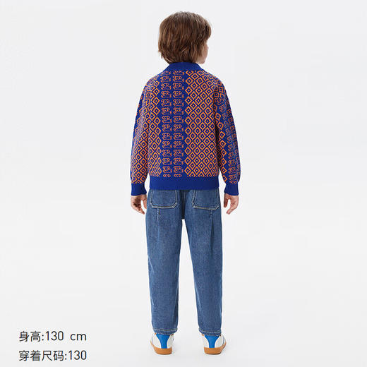 【MQD】童装男大童冬新款满版休闲半高领针织衫 商品图2