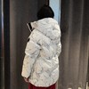 ZNB连帽墨画涂鸦中款羽绒服(白） 冬季 000024102212 商品缩略图1