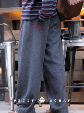 悠游 绵羊毛莱赛尔加绒松紧腰休闲卫裤香蕉裤