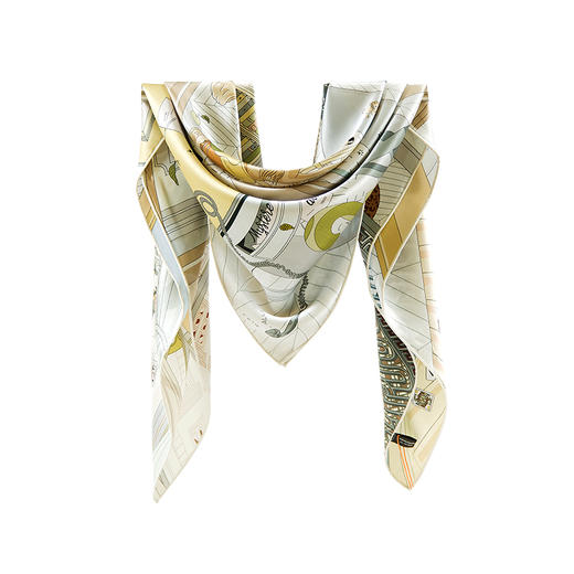 高端真丝双面喷绘方巾   GD0016 商品图6