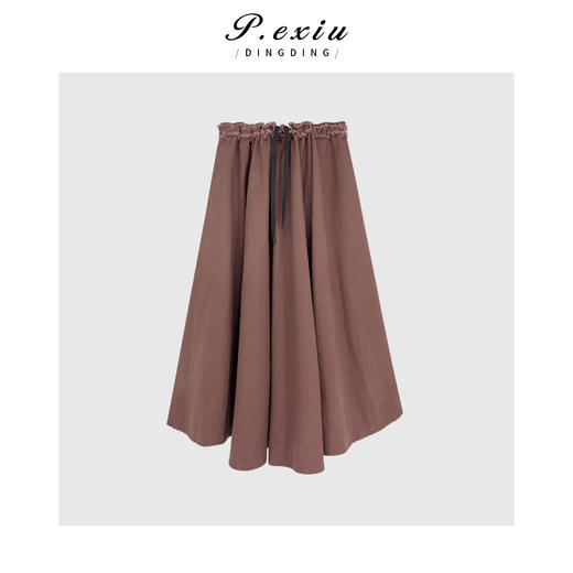 PanYiXiu/潘依绣【气质通勤】100%棉美拉德松紧腰牛仔半身裙 D6075 商品图1