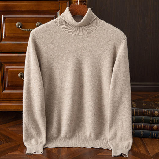 红览 100%纯羊毛衫男士高领宽松套头毛衣NH02 商品图5