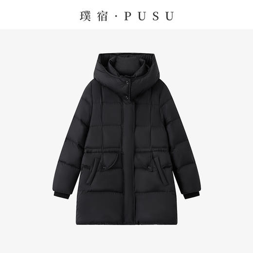 【品牌优选】璞宿PUSU 冬季泡芙 收腰显瘦连帽款鹅绒外套 54945 商品图2