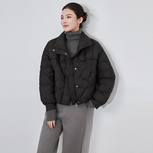 【高货wl】全新升级【铂金会员431/天猫579/差价148】(15222) 洛诗琳秋冬新款高级感保暖面包服时尚立领短款羽绒服 商品图2