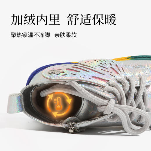 泰兰尼斯秋冬儿童马丁靴加绒保暖中大童鞋防滑低跟女童时尚小皮鞋T04D0D0355 商品图1