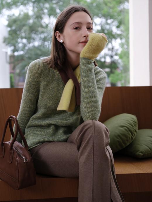 邓肯羊绒拼色套头毛衫FCE4CST035 商品图0