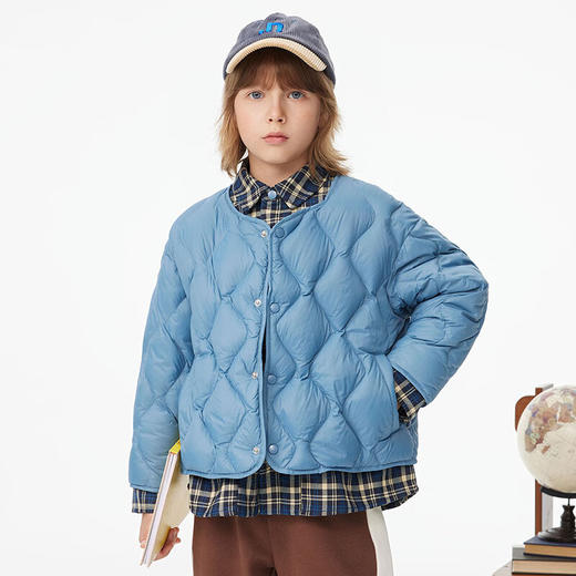 【MQD】童装男大童冬季学院风保暖翻领羽绒服 商品图5