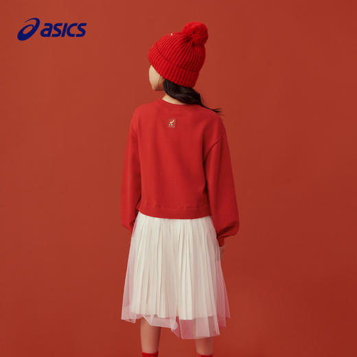 【新年限定】Asics/亚瑟士童装红色连衣裙外穿喜庆内搭网纱百褶裙 商品图1