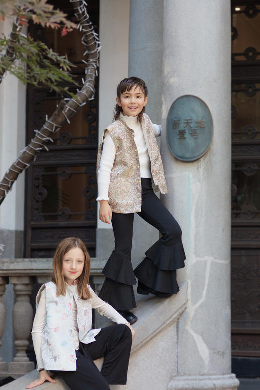 盛唐牡丹|儿童系列|Kids 牛首龙纹对襟马甲 商品图6