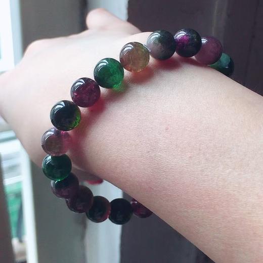 8mm-9mm单圈老矿西瓜碧玺手串 商品图3