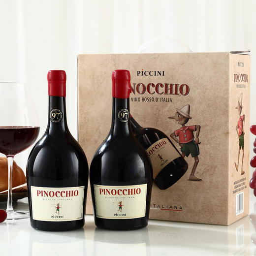 「意大利童话名庄出品」匹诺曹联名款彼奇尼奇遇半甜红葡萄酒 香气浓郁 口感丰富 750ml/瓶（礼盒款顺丰发货） 商品图0