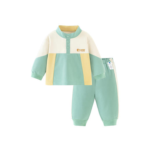 迷你巴拉男女童长袖套装潮流拼色上衣长裤两件套2025春季新品 商品图4