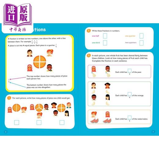 【中商原版】Fractions Ages 5-7 柯林斯易学儿童 分数 5-7岁 Collins Easy Learning KS1 英文原版教辅 儿童小学数学练习册 商品图3